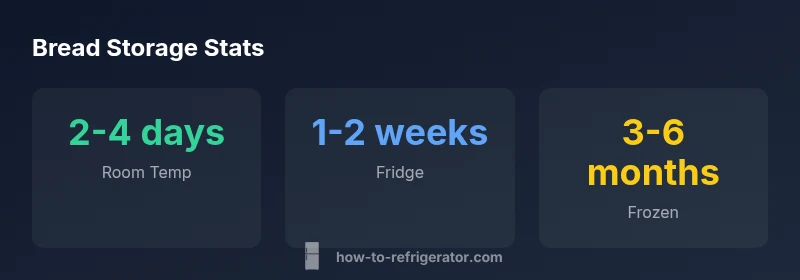 Infographic showing bread shelf life by storage method