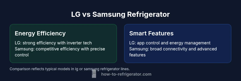 Comparison infographic of LG and Samsung refrigerators