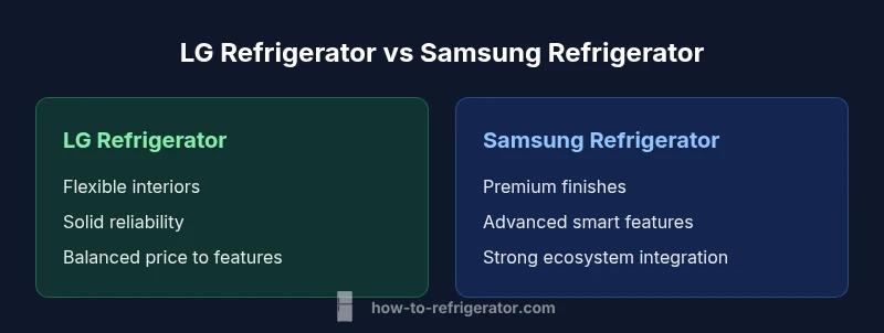 Infographic comparing LG and Samsung refrigerators
