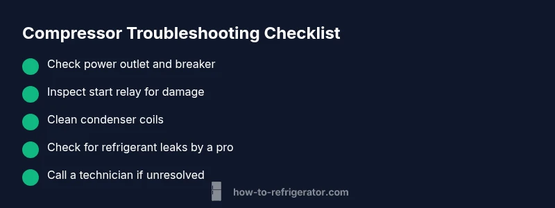 Checklist for diagnosing refrigerator compressor failure