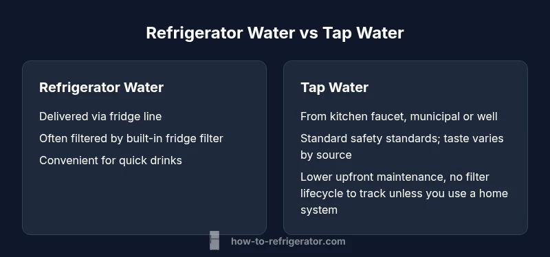 Comparison chart of fridge water and tap water