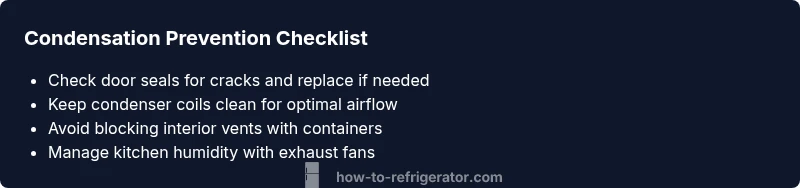 Checklist for preventing refrigerator condensation moisture