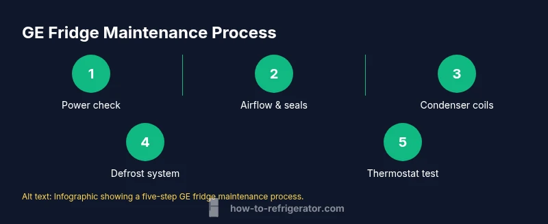 Tailwind infographic showing GE fridge maintenance steps