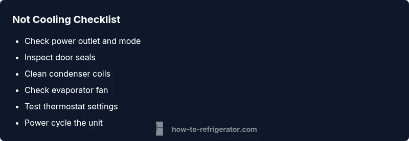 Checklist for Frigidaire not cooling
