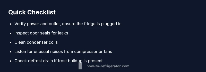 Checklist for diagnosing a refrigerator not cooling