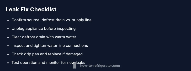 Checklist for fixing refrigerator leaks