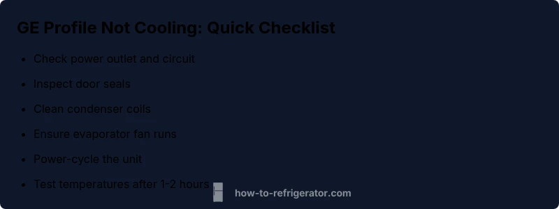 Checklist for GE Profile cooling troubleshooting