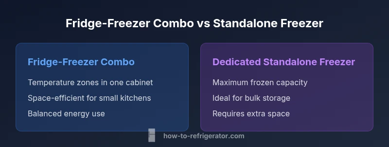 infographic comparing fridge-freezer combo vs standalone freezer