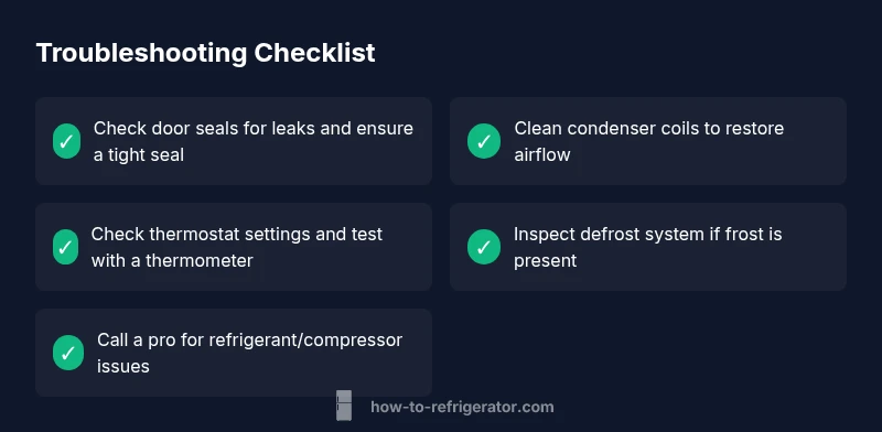 Checklist for fridge not cooling troubleshooting