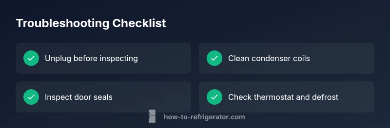 Checklist for diagnosing common Frigidaire refrigerator issues