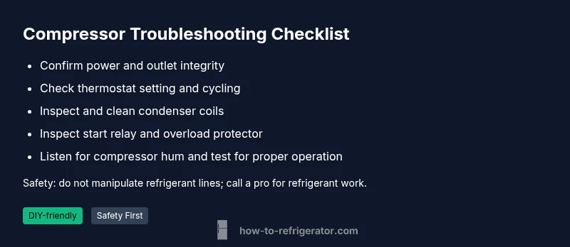 Checklist: fridge compressor troubleshooting