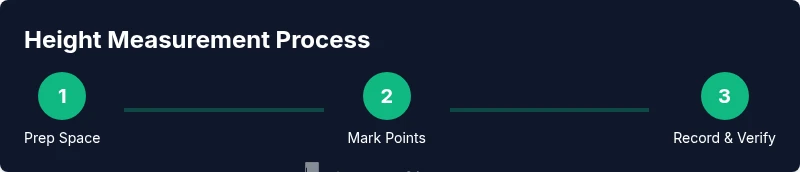 Infographic showing a three-step refrigerator height measurement process