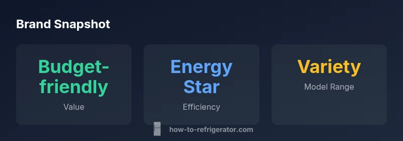 Infographic comparing budget, energy efficiency, and model variety for Hisense refrigerators
