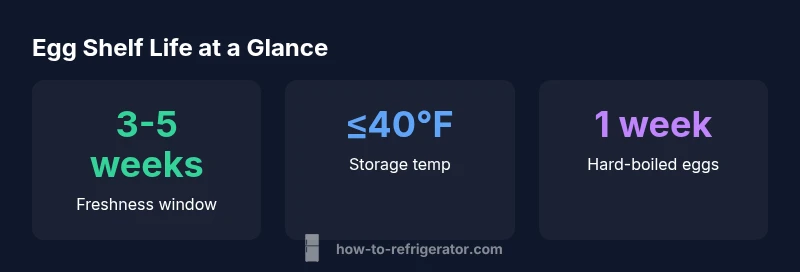 Infographic showing egg shelf life and storage tips