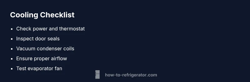 Checklist of steps to diagnose fridge cooling issues