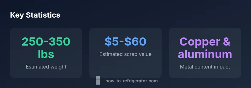 Infographic showing fridge scrap value by weight and metal content
