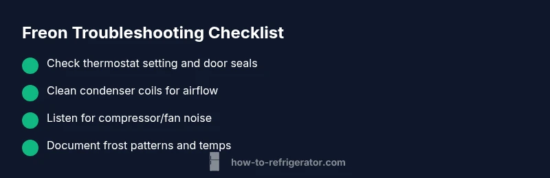 Checklist for refrigerator refrigerant issues