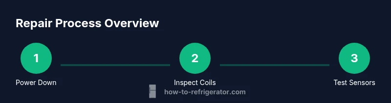 Tailwind infographic showing a three-step repair process for Sub Zero refrigerator