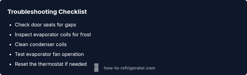 Checklist for fridge not cooling but freezer works