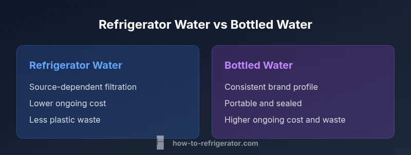 Comparison infographic of fridge water vs bottled water