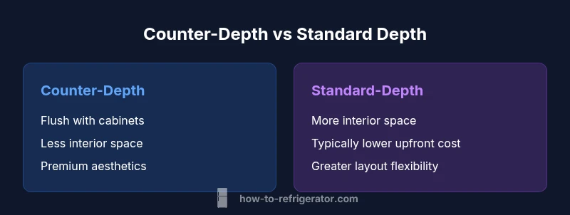 Infographic comparing counter depth vs standard depth refrigerators