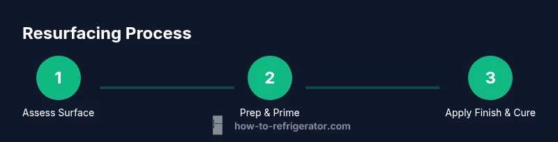 Process diagram for resurfacing a refrigerator exterior