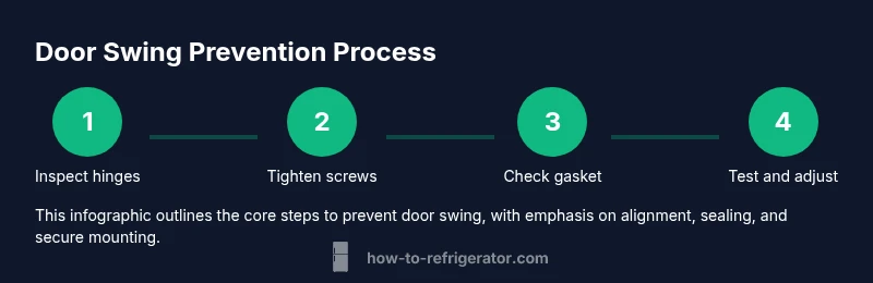 Process diagram for stopping refrigerator door swing