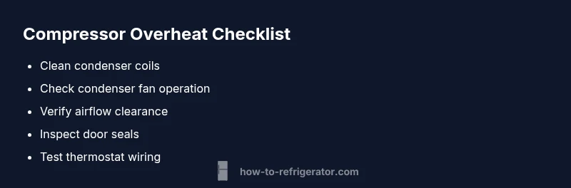 Checklist for diagnosing refrigerator compressor overheating