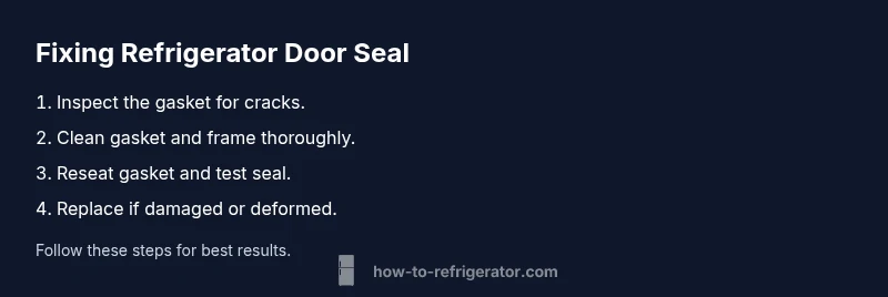 Process diagram for fixing a refrigerator door seal