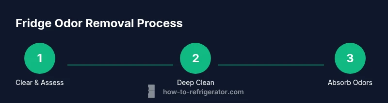 Three-step infographic for fridge odor removal