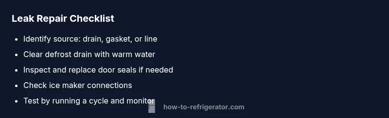 Checklist for fixing refrigerator water leaks