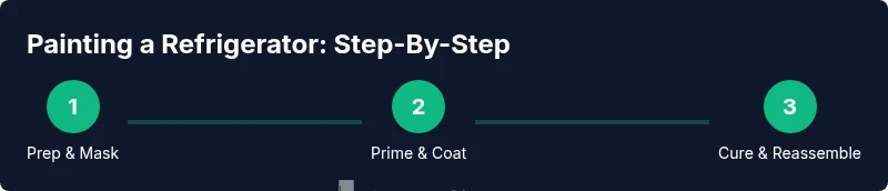 Process diagram for painting a refrigerator surface